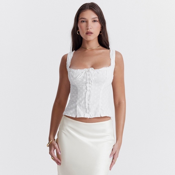 NEW House of CB Juana Top White Large - Picture 10 of 17